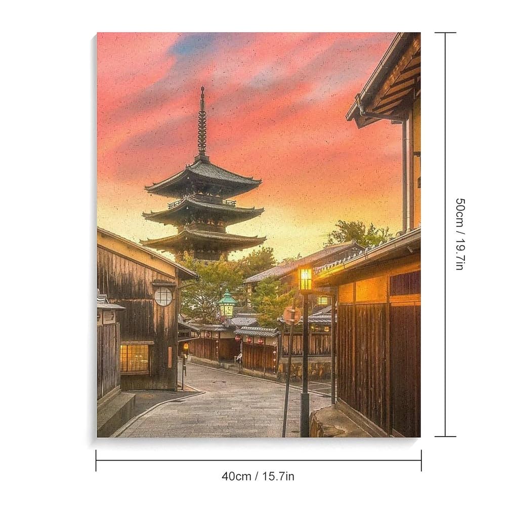 色々な絵画（プリント）集 Amazon | 春には川沿いに咲く桜 数字キットによる絵画 数字油絵